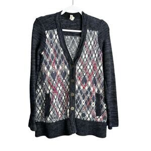 Free People We The Free Wool Blend Cardigan‎ Sweater Women’s XS Navy Multi